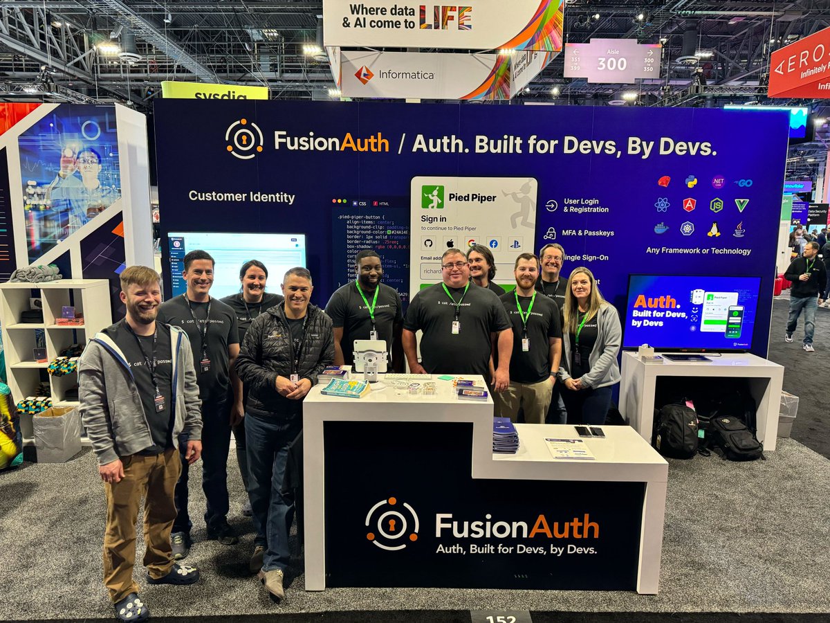 MarkRobustelli's tweet image. At AWS Re:Invent 2023?  Stop by  the #FusionAuth booth and talk all things auth.