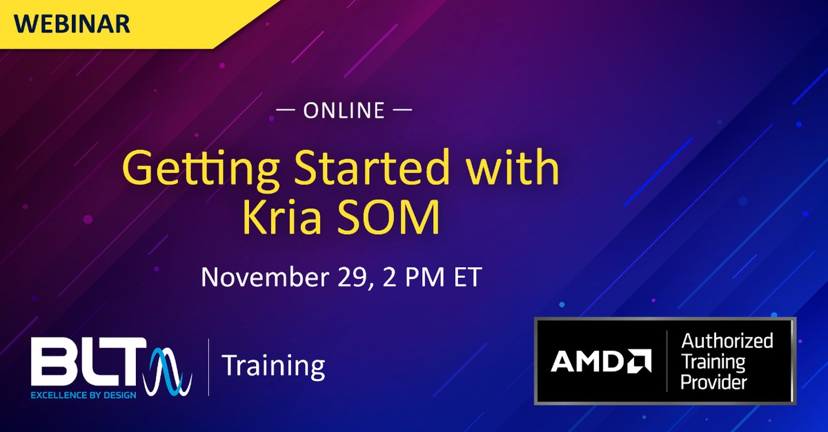 Xilinx1's tweet image. Last chance to register! us02web.zoom.us/webinar/regist…
#kriasom #systemonmodule #systemonchip #amd #xilinx #embedded #ai #ml #machinelearning #machinevision #DSP