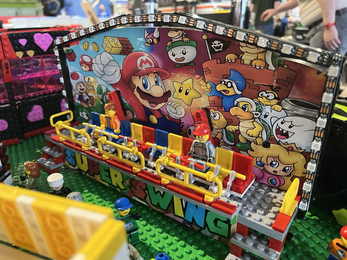 BrickAlleyLUG's tweet photo. Mark and Judi’s LEGO fairground at Shildon Brick Show, featuring 4 brand new rides! Great fun all weekend. #lego #shildonbrickshow #legofairground #fairground #legomodels #legomoc https://t.co/bN634eoorx