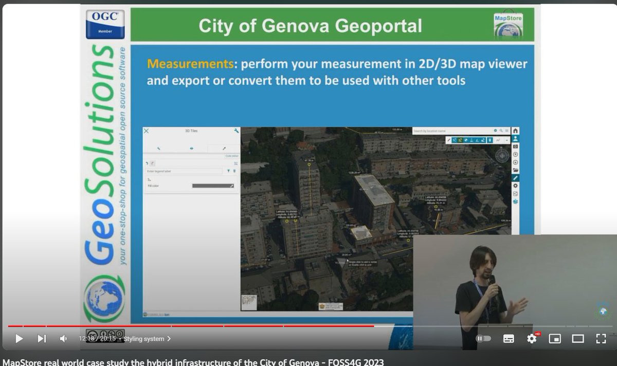 geosolutions_it's tweet image. #MapStore at work for @ComunediGenova  from #FOSS4G2023 describes a #hybrid #spatial infrastructure the various city departments.
Recording here 👉 youtu.be/zK63JC50Y-U
Slides in video comment.    #gischat @CesiumJS  #FOSS4G  @OSGeo  @foss4g @foss4gna #digitaltwin #smartcity