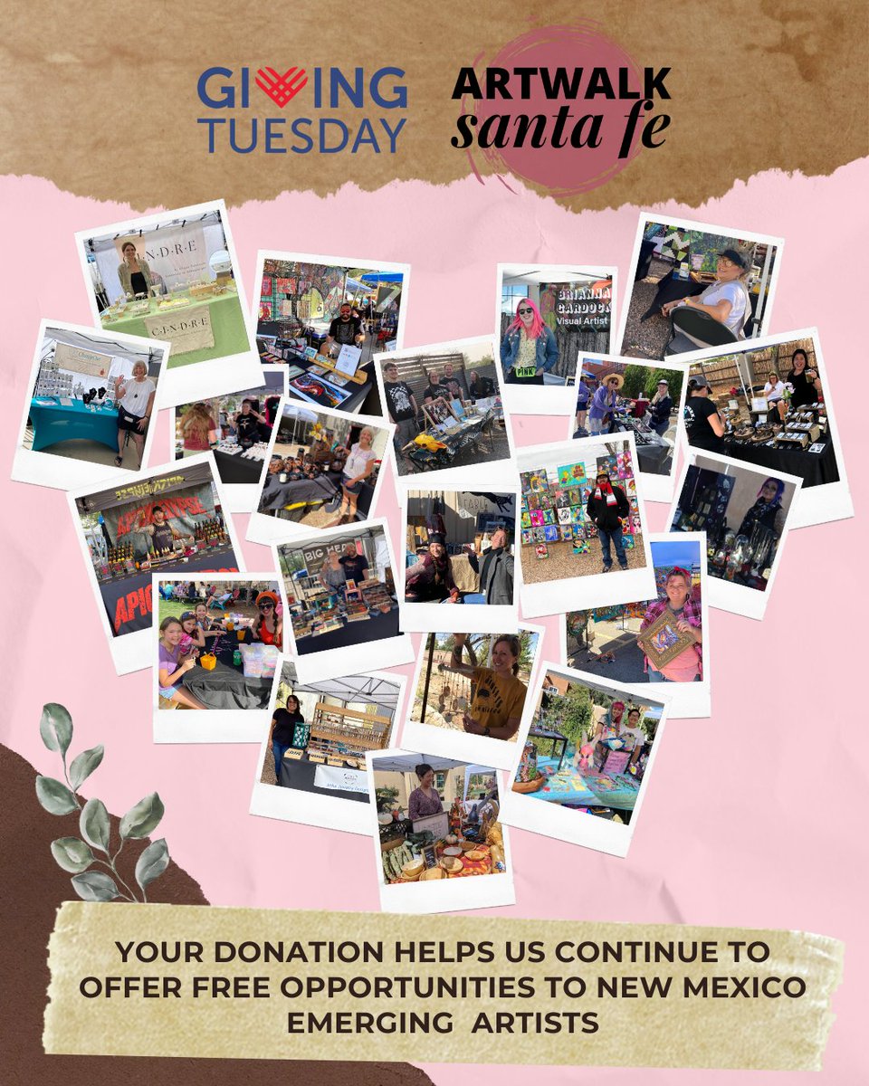 Did you know that #ArtWalkSantaFe is free to participate for all #NewMexico artists and makers? 🎨🧶 That's possible thanks to the support of our community (that's all of you!). Help us reach our $2,000 donation goal for the remainder of 2023 ➡️ Donate at square.link/u/NKgHJeg7
