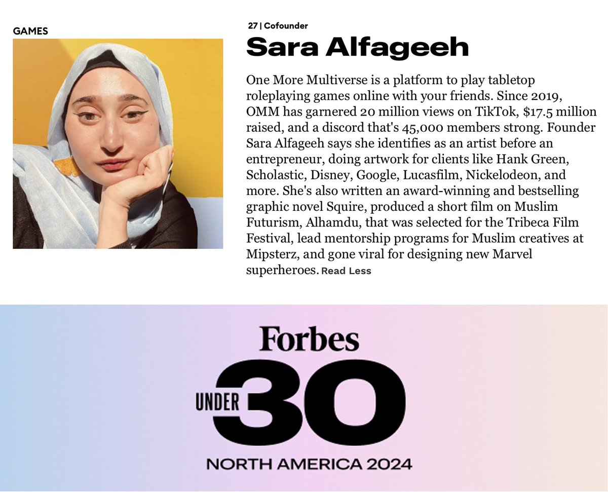 I couldn't believe my eyes this morning, I'm included in @Forbes 30 Under 30 list!!🔥✨ It is a huge honor to be among fellow gaming founders and creators. I've made incredible friends, mentors, and learned so much from this community. THANK YOU, GAMERS!! forbes.com/30-under-30/20…