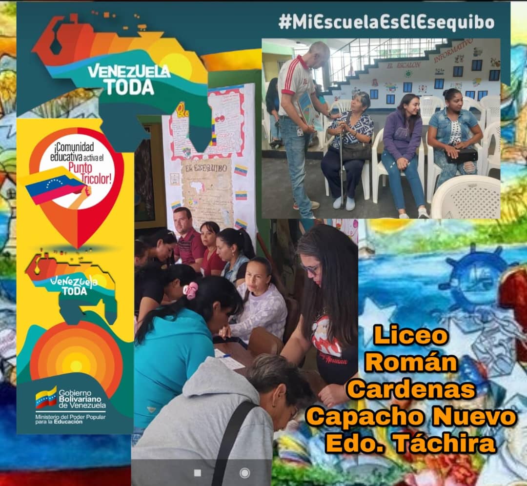 #28Nov ¡El sol de Venezuela nace en el Esequibo!

Los puntos tricolor continúan presentes en todo los municipios del Táchira.

#VenezuelaEsEsequibo
#EducadoresPorElEsequibo
<a href="/NicolasMaduro/">Nicolás Maduro</a> 
@MPPEDUCACION 
<a href="/_LaAvanzadora/">Yelitze Santaella</a> 
<a href="/EsequiboOficial/">Comisión Defensa del Esequibo</a>
