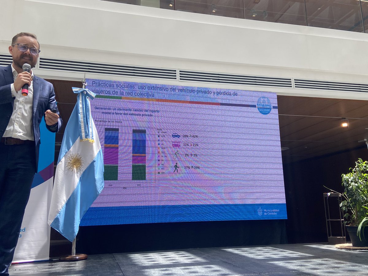 Hoy en la presentación de resultados del PMUS de #Córdoba, financiado por @EUROCLIMA_UE_AL, implementado por <a href="/AFD_France/">Agence Française de #Développement (AFD) 🇫🇷 🇪🇺</a>, con apoyo técnico de <a href="/despacio_org/">Despacio</a>.
