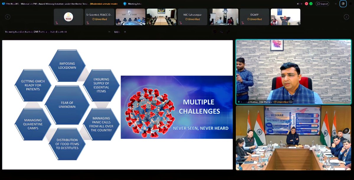 DARPG_GoI's tweet photo. Shri Kundan Kumar, DC, @dmpurnea, PM Awards 2022 recipient, presented an initiative on Navpravartan Startup Zone Chanpatia—addressing COVID-19 challenges, fostering tech startups, and transforming migrant workers into settled entrepreneurs. https://t.co/ZHrS6sHNzt