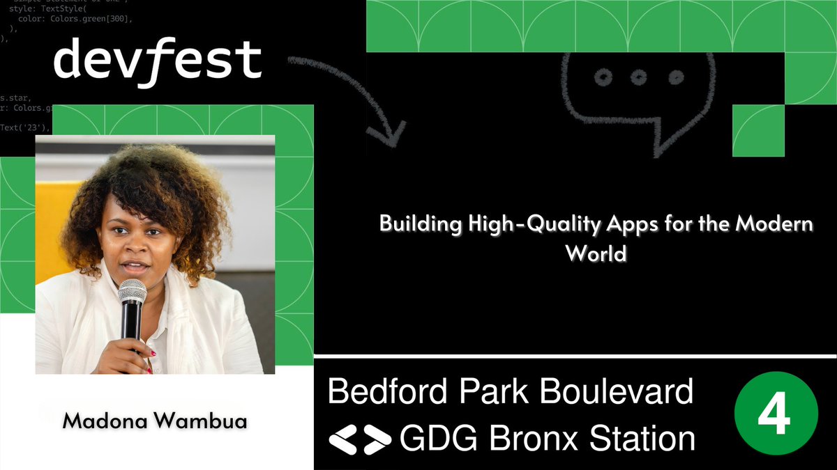 Madona will discuss the fundamental principles and best practices developers must embrace to craft robust, performant, and user-friendly applications.
<a href="/madona_wambua/">Madona S. Wambua</a> #DevFest2023 #DevFest #DevFestBX We are happy to welcome Madona. Don't miss this exciting talk!
