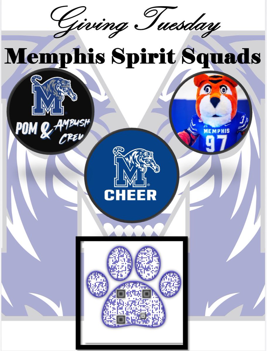 sassytab7's tweet photo. It’s Giving Tuesday!  Please consider a donation or sponsorship to Memphis Spirit Squads Foundation   Sponsorships begin at $100, but any amount is greatly appreciated!  @TigersAthletics @MemphisPom @UofMPOUNCER https://t.co/9V0cE5qvGv