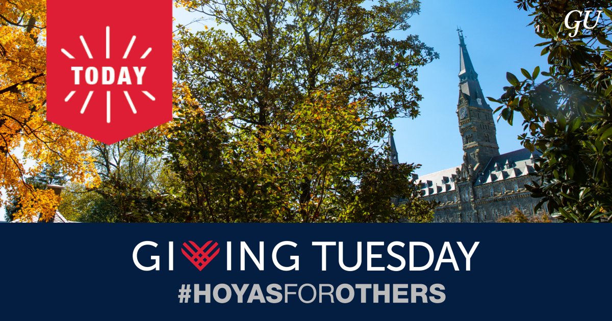 Georgetown Alumni (@gualumni) on Twitter photo It's #GivingTuesday! Today is your chance to give back to the area of <a href="/Georgetown/">Georgetown University</a> that matters most to you, and inspire the next generation of #HoyasForOthers. It's #GivingTuesday! Today is your chance to give back to the area of <a href="/Georgetown/">Georgetown University</a> that matters most to you, and inspire the next generation of #HoyasForOthers.
