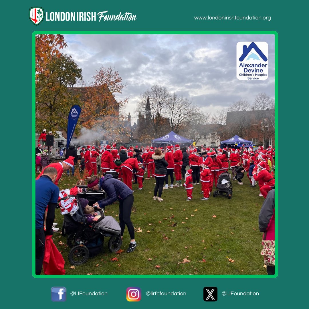 LIFoundation's tweet photo. What an amazing day ! 🎅🏼

The London Irish Foundation alongside Bishop Wand took part in the Windsor 5K Santa Dash in support of The Alexander Devine Children’s Hospice

We would again like to thank everyone who ran, donated or came to support on the day 🌟 https://t.co/fCgJvx8G1u
