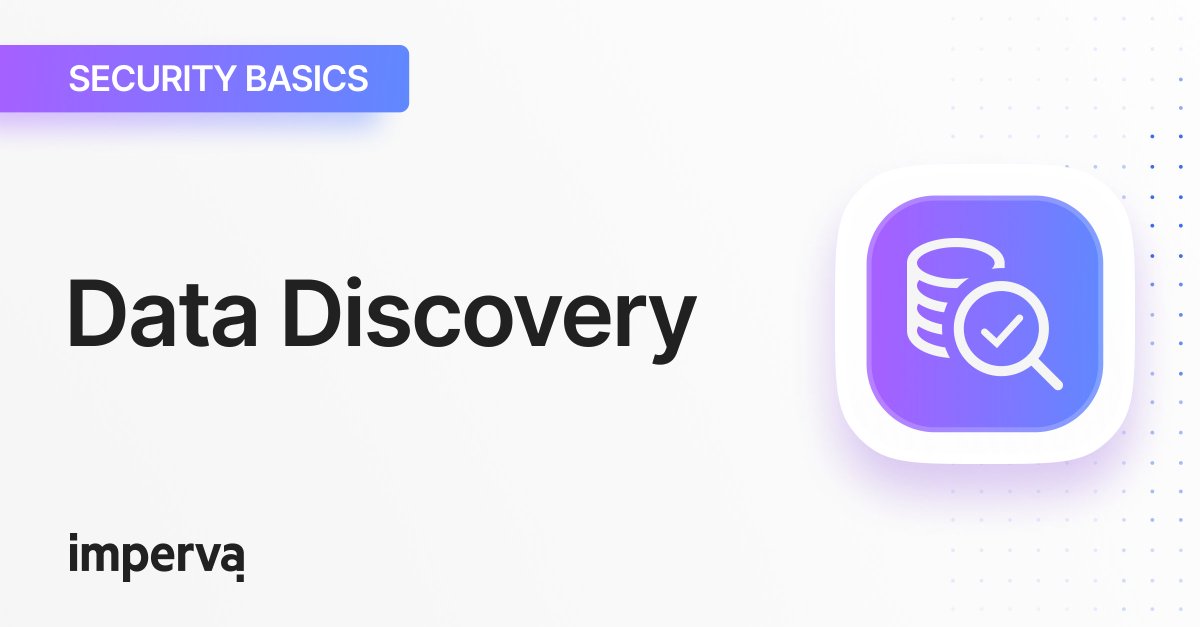 Imperva's tweet image. Data discovery can help organizations drive business value and meet compliance regulations.

See our guide to learn more about the data discovery process and what to look for in a solution: okt.to/CVJFID

#DataDiscovery #DataProtection #DataSecurity