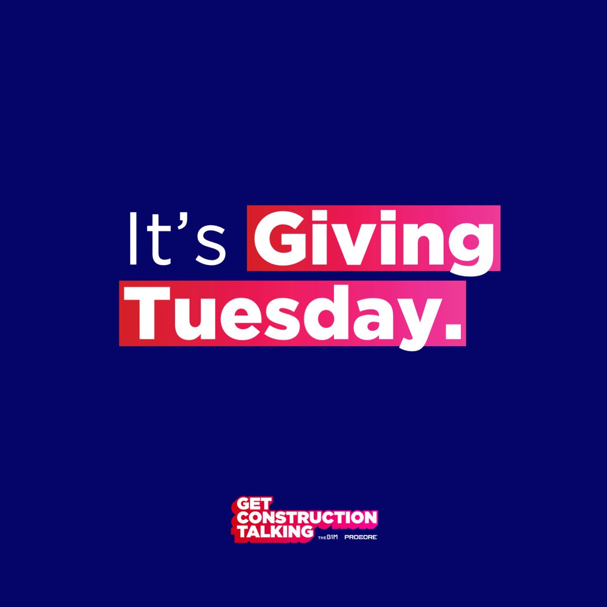 It's Giving Tuesday. Let's support #construction workers, help improve mental health across the sector, and give back to the industry that shapes our world 🌎 Donate here 👉 getconstructiontalking.org/donate #GetConstructionTalking #mentalhealth #GivingTuesday