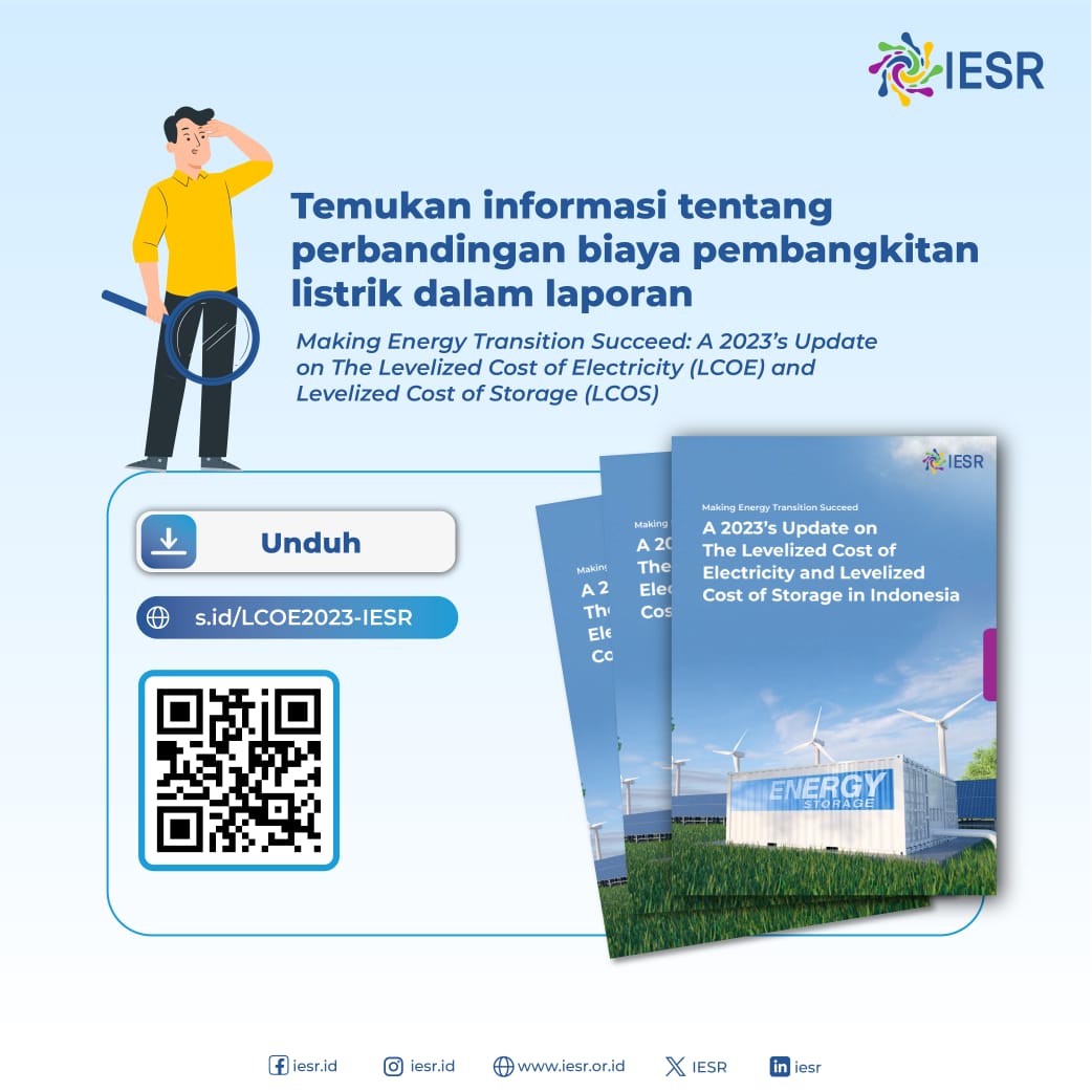 IESR's tweet photo. Sobat Essentials! Perkembangan teknologi #EnergiTerbarukan telah menurunkan harga pembangkitan listriknya. Selain perkembangan teknologi, Perjanjian Jual Beli Listrik (#PJBL) juga menentukan harga jual listrik dari produsen listrik.
Untuk mendorong agar energi terbarukan mendapat lapangan tanding yang setara (leveled-playing field) penting untuk membuat standarisasi untuk PJBL. Cari tahu mengenai berbagai komponen biaya pembangkitan listrik dalam laporan Levelized Cost of Electricity 2023 di https://t.co/Ex59TFg1hH #LCOE2023