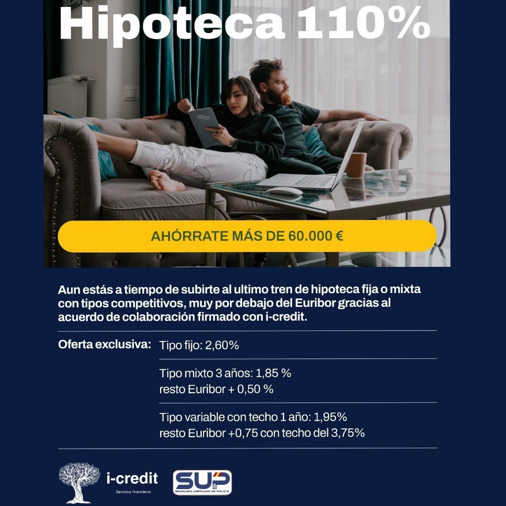 Sup_Policia's tweet photo. Con el #Acuerdo con #I-Credit Hipotecario (Broker de intermediación hipotecaria), con más de 20 años de experiencia en el sector
Te asesorarán y estudiarán el caso de cada persona de forma gratuita
🎯Objetivo: generar un ahorro a los afiliados al SUP⤵️
https://t.co/fGQKXsgVIA https://t.co/nXQ0emRmEz