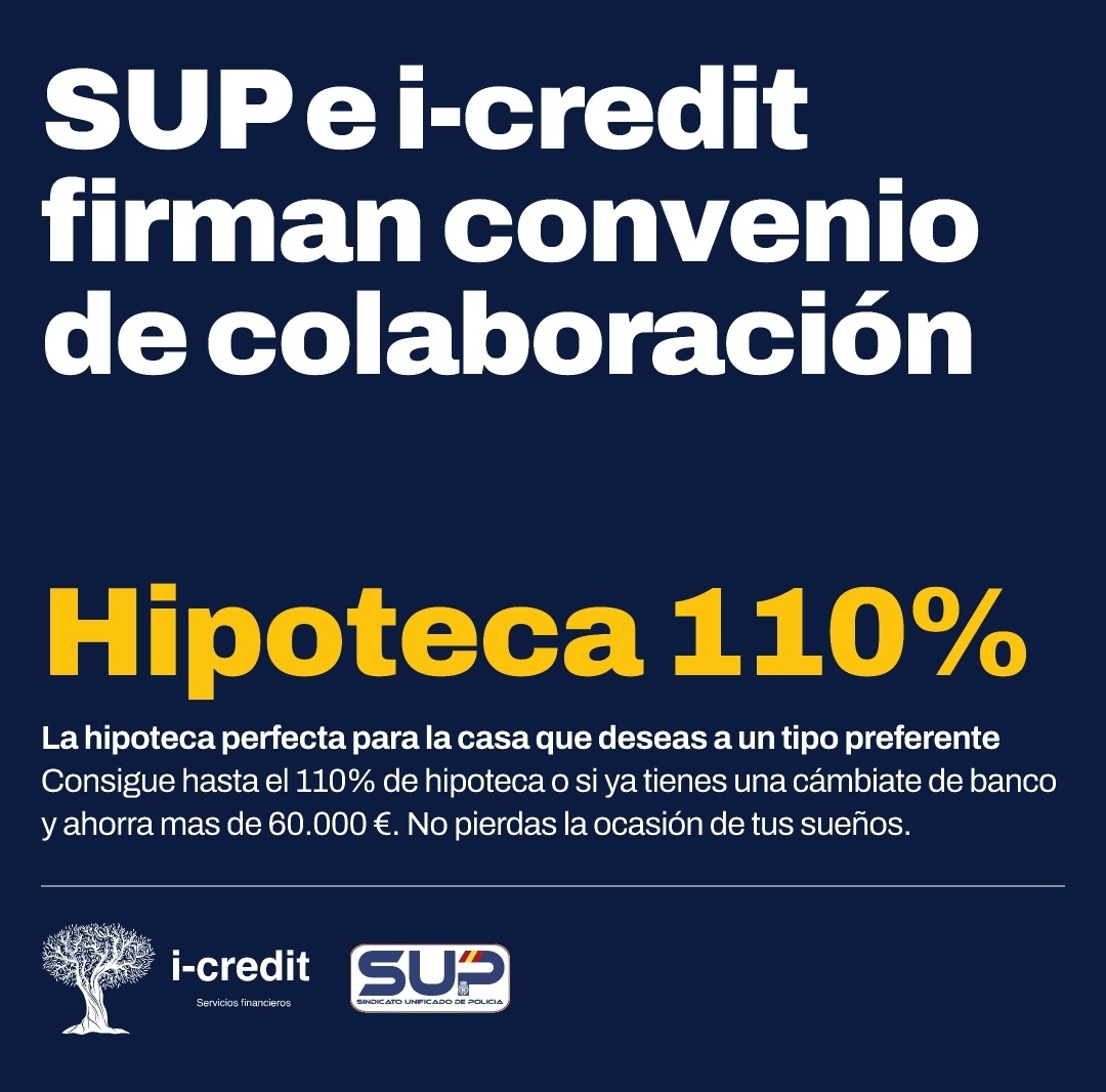 Sup_Policia's tweet photo. Con el #Acuerdo con #I-Credit Hipotecario (Broker de intermediación hipotecaria), con más de 20 años de experiencia en el sector
Te asesorarán y estudiarán el caso de cada persona de forma gratuita
🎯Objetivo: generar un ahorro a los afiliados al SUP⤵️
https://t.co/fGQKXsgVIA https://t.co/nXQ0emRmEz