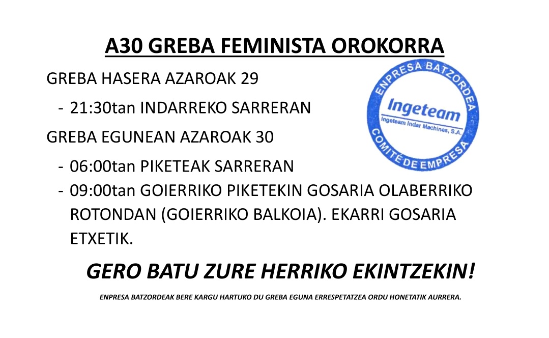 radnibal's tweet photo. 📢 A30 GREBA FEMINISTA OROKORRA! 💪🏻 https://t.co/7sHCfbN15o