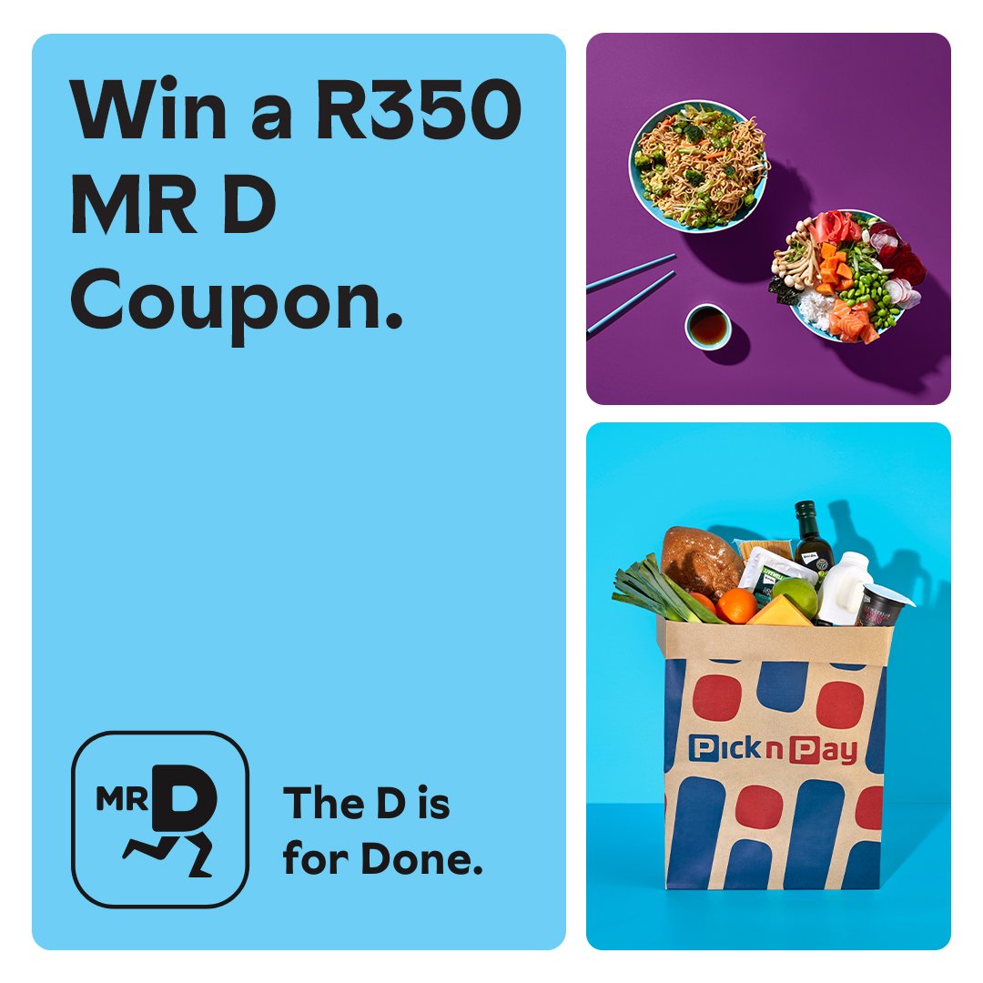 Treat yourself with a R350 <a href="/MrD_SouthAfrica/">Mr D</a> voucher! 🍕💰

If you could only eat one food for the rest of your life, what would it be? Tell us below to enter! 🤩

Ts&amp;Cs apply: tinyurl.com/ytwhbre2

Check out Mr D 👉 tinyurl.com/56dv5f22

#GetitDone #MrD #Delivery