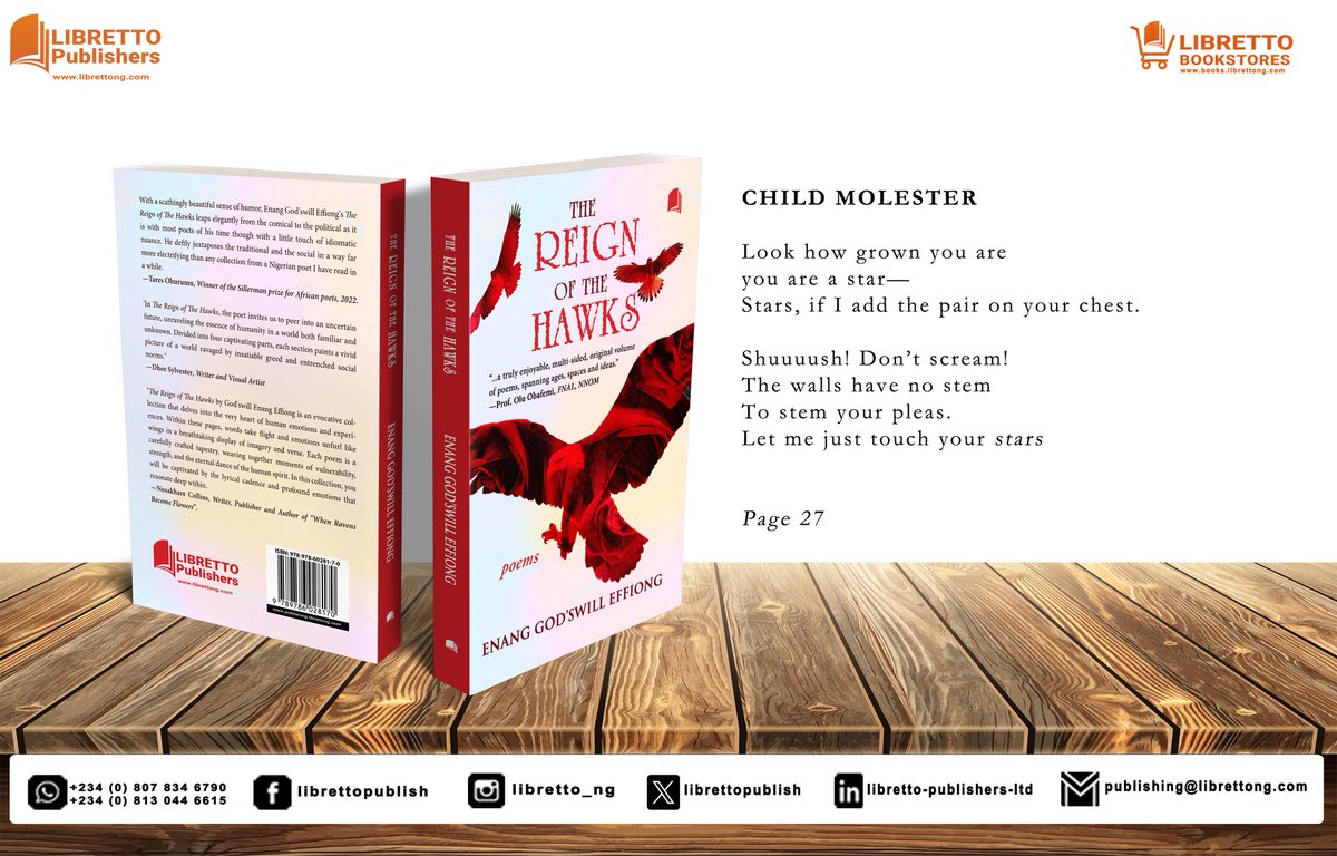 librettopublish's tweet photo. The Reign of the Hawks by @enanggodswill97

#librettopublishers 
#librettoprintingpress 
#librettobookstores 
#poetry 
#TheReignOfTheHawks
#troth https://t.co/u2eZKhXd0l
