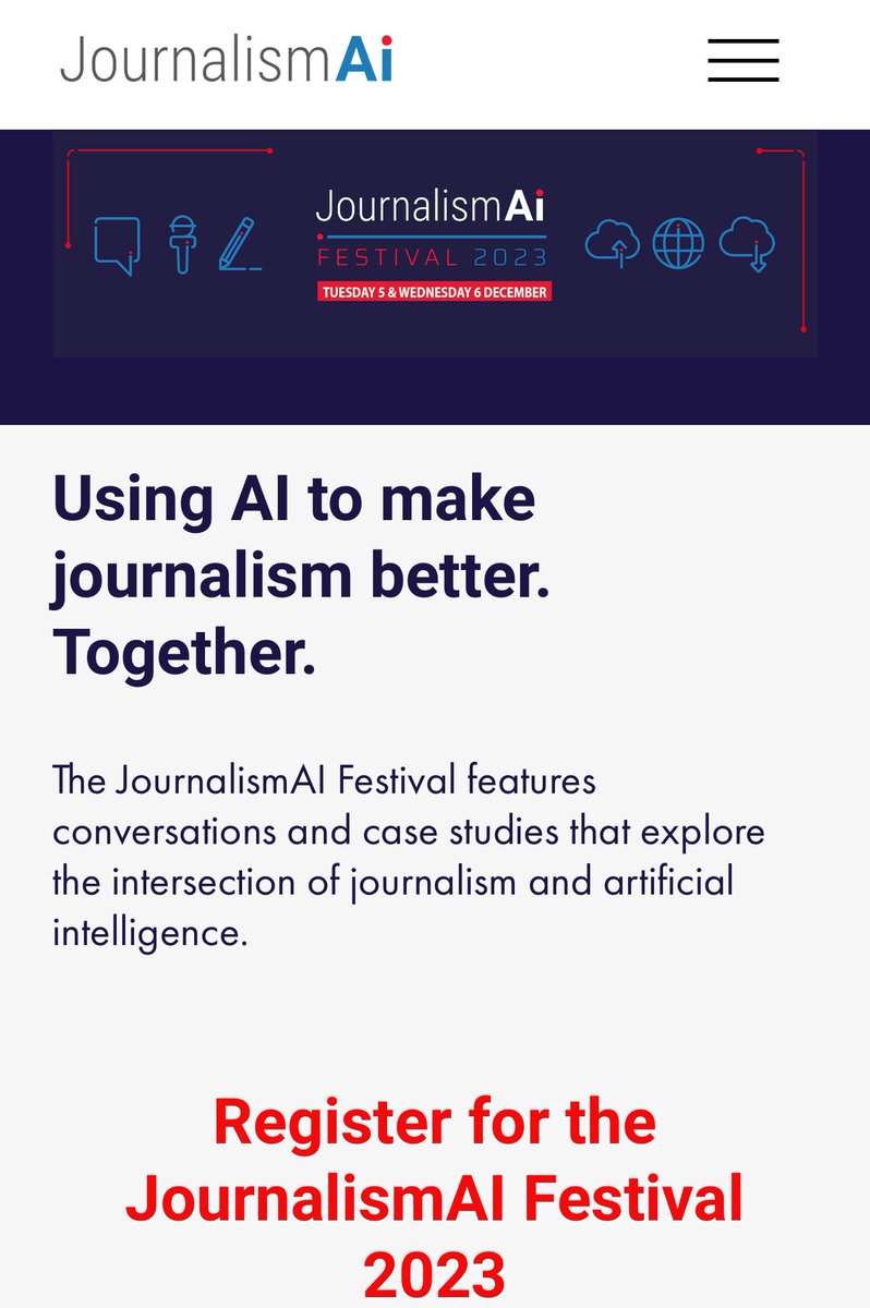 One week to go until our free online two-day Journalism and AI Festival - please sign up now and share the link! journalismai.info/festival