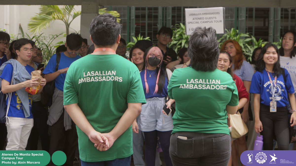 DLSU_LAMB's tweet photo. One Big Animo! 🦅🏹

On the 5th of October, Ateneo de Manila University students set foot on the grounds of De La Salle University for the screening of "Halimaw" by Isagani Cruz. The Lasallian Ambassadors warmly welcomed everyone and gave them a special campus tour. https://t.co/jwcmJLHE7a