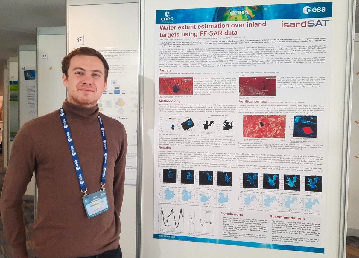 isardSAT's tweet photo. 🛰️ Processing #altimetry data using Fully-Focussed #FFSAR allows to monitor with precision the extension of inland #water bodies that have strong seasonal variability 🌊

📍We are presenting it at @ESA_EO's #HYDROSPACE conference in #Lisbon 🇵🇹 

@esa  @EO_OPEN_SCIENCE @esaclimate https://t.co/yRY75fSuzY