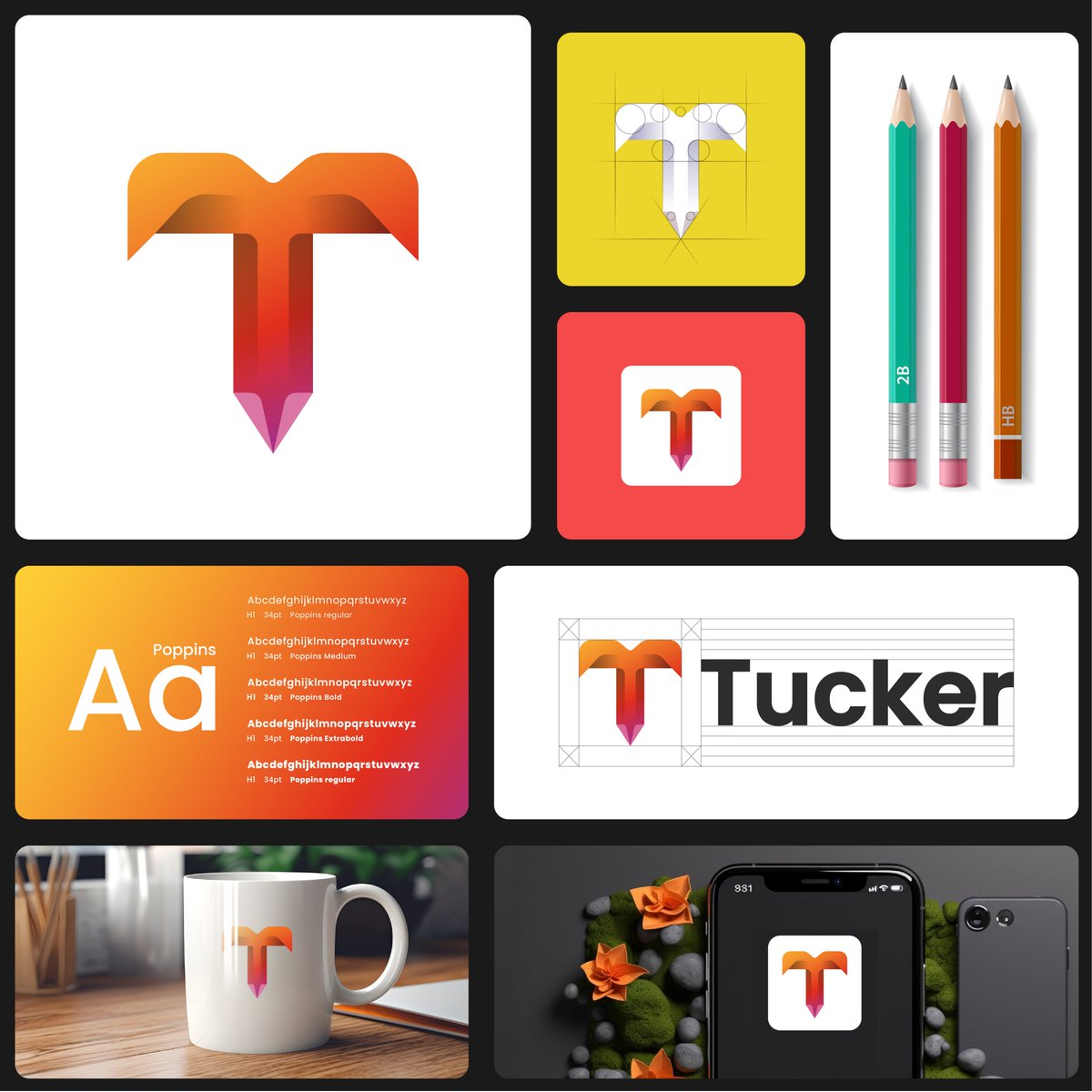 Concept : Letter T + Pencil #logo #logodesigner