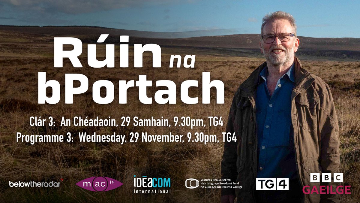 Beidh clár deiridh na sraithe do 'Rúin na bPortach' le feiceáil oíche amárach ar @TG4TV ag 9.30pm & ar @bbcgaeilge amach anseo. The last Rúin na bPortach of the series airs tomorrow at 9.30pm, TG4 tune in! @NIScreen @mac_tbh @IdeacomDOC @MBhreathnach @catcoy11 @MichaelFanning7