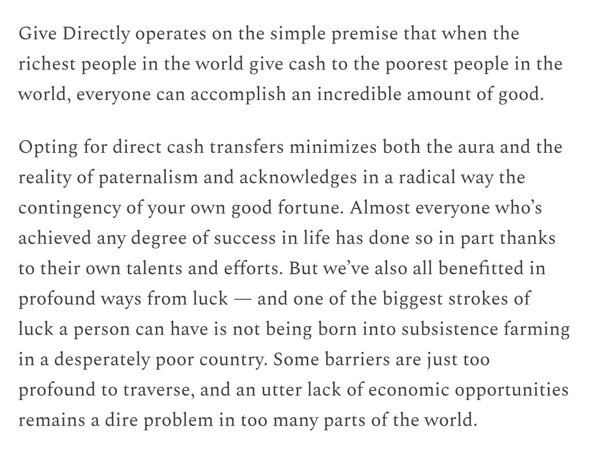 This Giving Tuesday, I’m asking readers to consider an idea whose power comes from its simplicity — what if we who live in the richest countries in human history simply gave some of our money to people living in dire poverty? slowboring.com/p/cash-transfe…