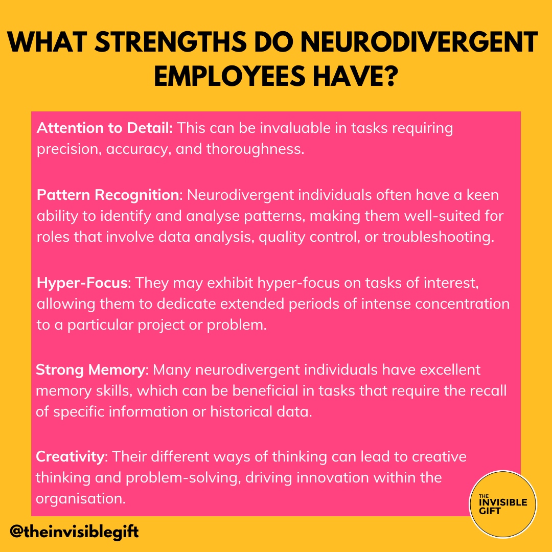 ⁠
🌟 Unlocking the Power of Neurodiversity in the Workplace 🌟⁠

⁠
#NeurodiversityAdvantage #InclusiveWorkplace #StrengthInDifferences