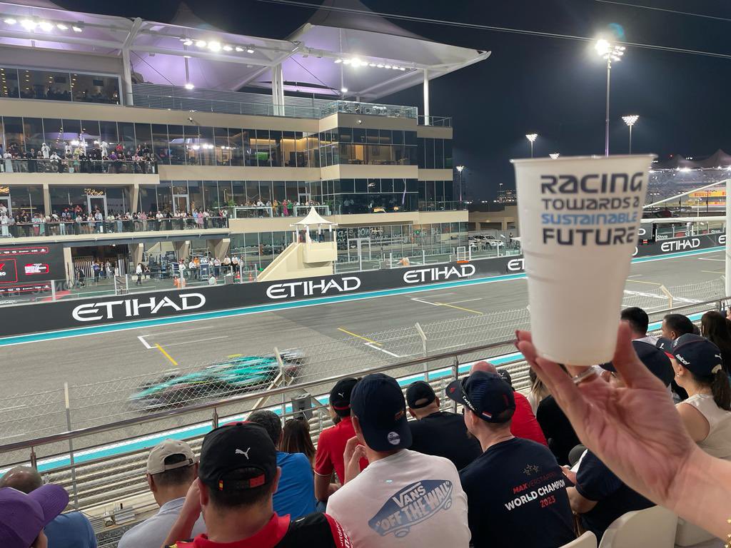Happy Dolphin launches Zero Plastic and CO2 Cups at the major sporting and music events at the Abu Dhabi Grand Prix!🐬

We had endless positive comments about the cups!

Racing towards a sustainable future - Happy Dolphin!!🐬 

#plastic #abudhabigrandprix #notoplastic #co2