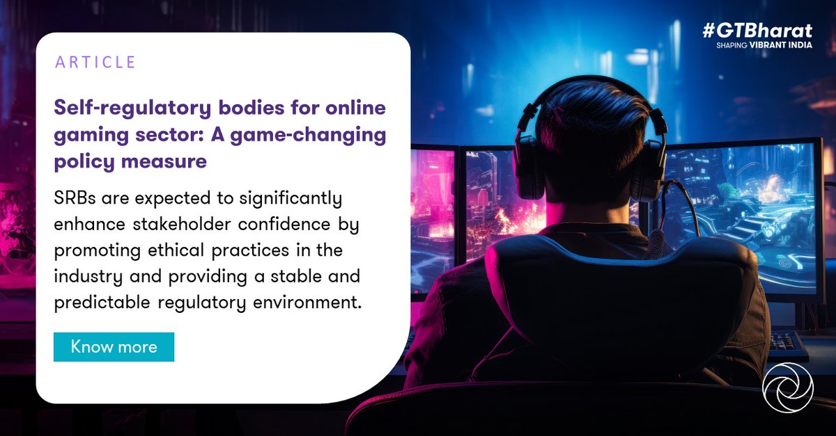 GrantThorntonIN's tweet photo. In a recent article in BW Gaming World, #GTBharat experts, Dharmender Jhamb, Partner, Business Consulting and Arindam Das , Director, FS Consulting, delve ... (1/2)
Read the full article here: https://t.co/vFH1kZhfXx
#OnlineGaming #SRBs #GamingIndustry https://t.co/2TPPUwcFsa