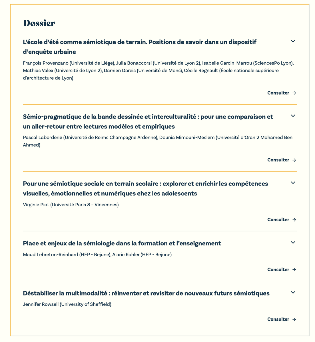 "Enseigner la sémiotique, de l’école à l’université" : un très beau numéro de la revue Multimodalité(s) dirigé par <a href="/AlexSaemmer/">Alexandra Saemmer</a> et <a href="/Trehondart/">Tréhondart</a>. Une sémiotique qui ne s'interdit pas la théorisation, mais dans un dialogue serré avec le terrain, les gens.

revuemultimodalites.com/volumes/17