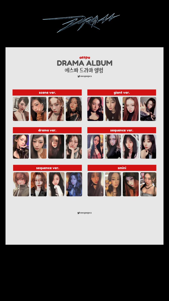 aespapcs's tweet photo. (28 NOV) 🖤 AESPA 4th album
에스파 포카리스트 드라마 

DRAMA ⭐️ COMPLETE
TEMPLATES 

💿 scene, giant, sequence, drama, usa japan exclusives & covers 

♡ load in 4k available ♡

🔗 https://t.co/CAt742Nfh1

preview 앨범 4th mini album  카리나 지젤 윈터 닝닝 karina giselle winter ningning walmart barnes & noble b&n target amazon