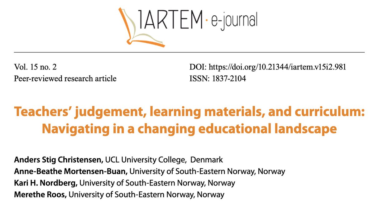 New article from the e-journal ... @BeatheBuan48043 @mynther @ommund #textbookresearch #learningmaterials