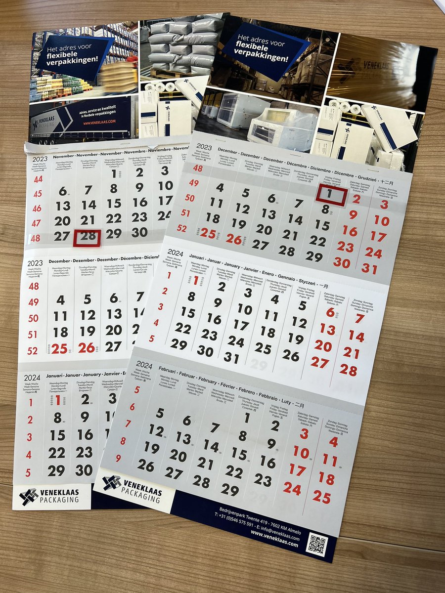 Het is tijd om onze 🗓️ kalender van 2023 in te wisselen voor de 2024 uitvoering. Aan het eind van deze week beginnen we met de laatste maand van dit jaar.