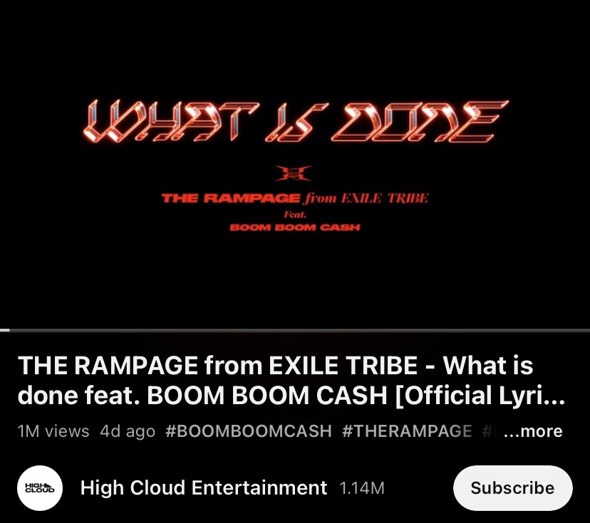 𝟏𝐌 แล้ววว 🧡⚡️

📎 youtu.be/vqFudq33Pf8?si…

#Whatisdone_RMPGxBBC #Whatisdone 
#BOOMBOOMCASH #THERAMPAGE
#HighCloudEnt #LDH