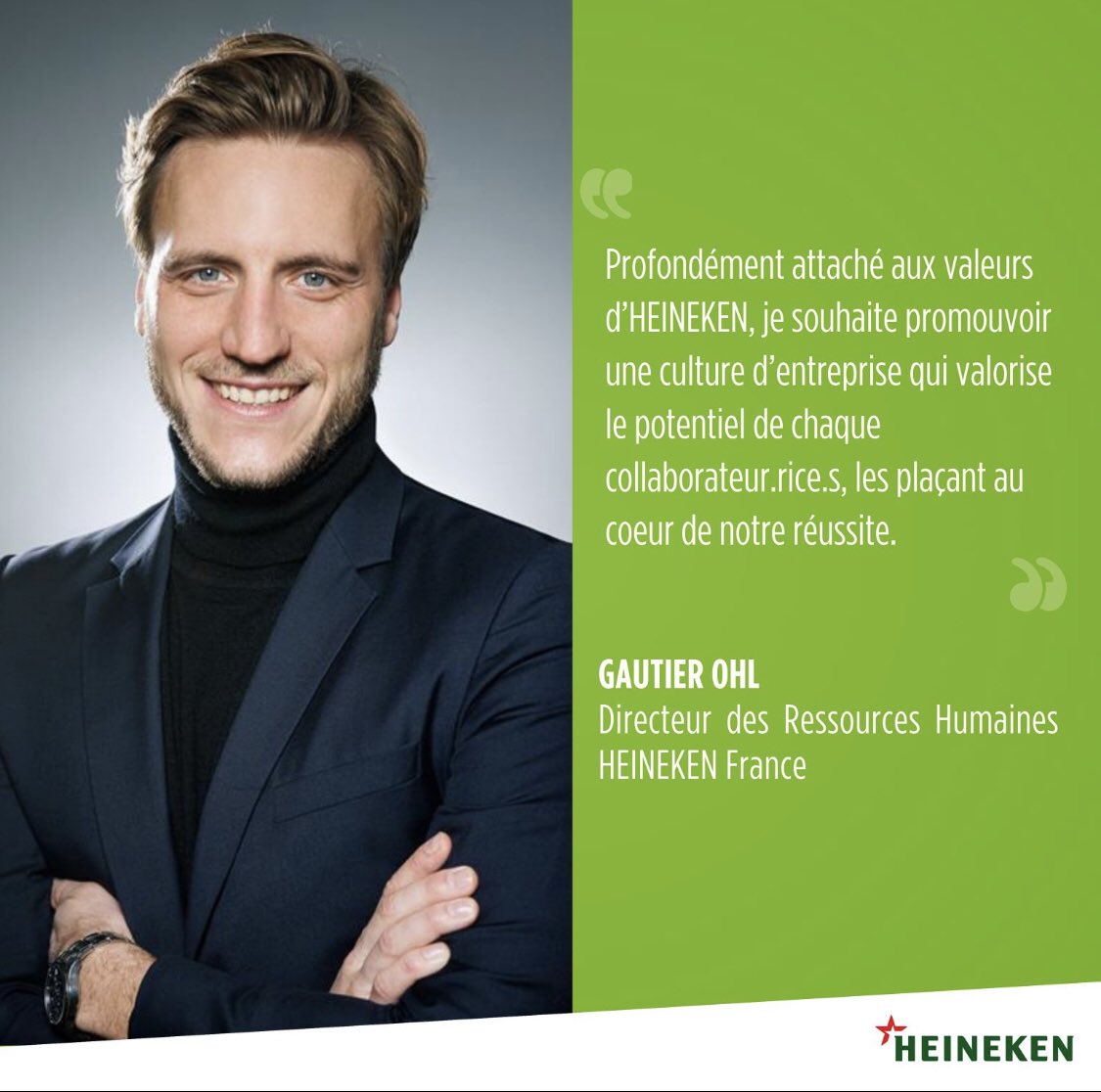 [Nomination] Gautier Ohl, 35 ans, est promu au poste de Directeur des Ressources Humaines d’HEINEKEN France. Évoluant au sein de l’entreprise depuis plus de 12 ans, il rejoint l’équipe de direction heinekenfrance.fr/heineken-conte…
