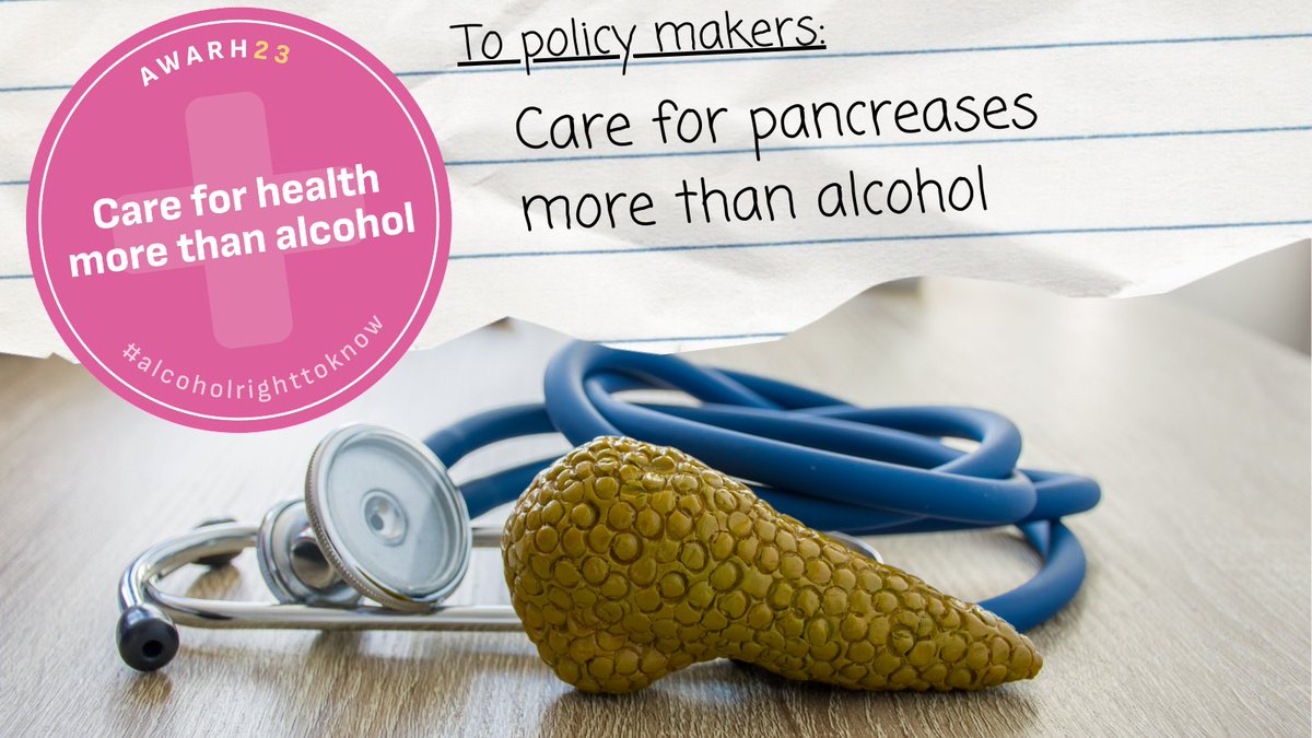 🇪🇺: Alcohol   = ➕ pancreatitis .
Chronic pancreatitis = ➕ risk of pancreatic cancer
👉 awarh.eu

#AlcoholRightToKnow