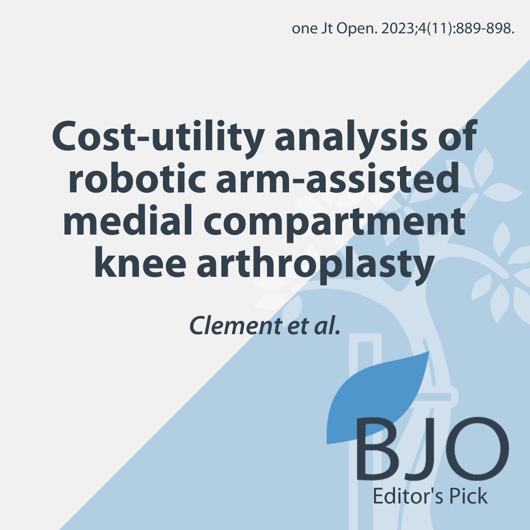 This is very important data &amp; could well change practice. The authors’ ten-year data, which should be available soon, provides even stronger support for robotic arm-assisted unicompartmental knee surgery.

#Knee #Arthroplasty #BJO <a href="/doonanjames/">James Doonan</a> <a href="/GriOrtho/">Ortho-GRI</a> 

boneandjoint.org.uk/Article/10.130…