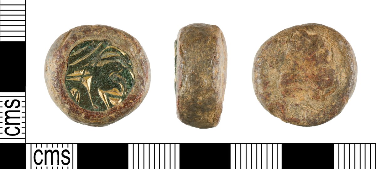 YORYM_FLO's tweet photo. Advent Find 16: This 9th century lead weight is inset with a copper-alloy disc decorated with a bird head. Objects like this were used to weigh metals in trading by Vikings who valued precious metals by their bullion value. #AdventFinds https://t.co/k8ZV95zxCo https://t.co/KNYJnUZgs6
