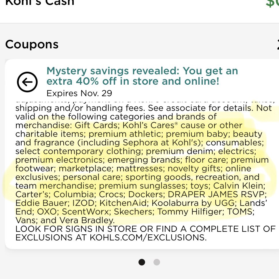 MichGetsHealthy's tweet photo. @Kohls it might just be easier if you list what the coupon CAN be used on! Just saying… https://t.co/KLLW1d17Sm