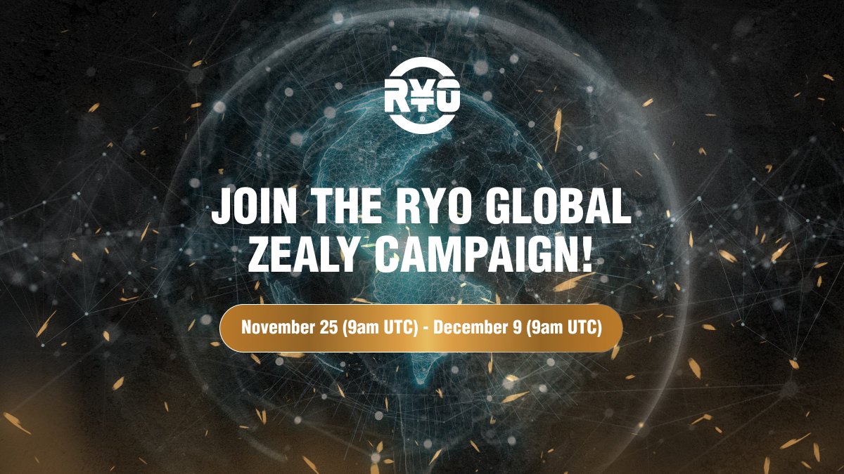 RYO Coin (@ryoglobal) on Twitter photo β‘οΈJoin now to earn cash rewards during the RYO GLOBAL ZEALY CAMPAIGN!
ππ» Campaign Link: zealy.io/c/ryo-global/qβ¦
π Campaign Time Frames: November 25 (9am UTC) - December 9 (9am UTC)
π° REWARDS π°
π₯ 1st place: 100 USDT
π₯ 2nd place: 80 USDT
π₯ 3rd place: 60 USDT
4οΈβ£ 4 - 10th β‘οΈJoin now to earn cash rewards during the RYO GLOBAL ZEALY CAMPAIGN!
ππ» Campaign Link: zealy.io/c/ryo-global/qβ¦
π Campaign Time Frames: November 25 (9am UTC) - December 9 (9am UTC)
π° REWARDS π°
π₯ 1st place: 100 USDT
π₯ 2nd place: 80 USDT
π₯ 3rd place: 60 USDT
4οΈβ£ 4 - 10th