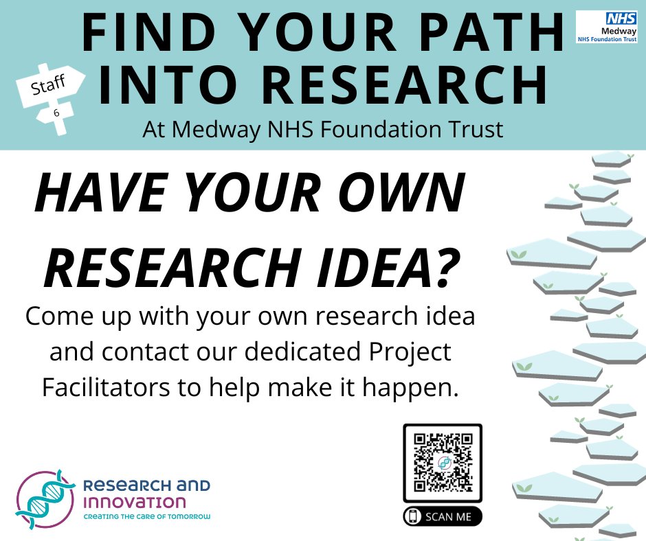 Medway NHSFT Research and Innovation Team (@medway_research) on Twitter photo Do you have your own #research idea? See the below poster for inspiration and links. #ShapeTheFuture <a href="/Medway_NHS_FT/">Medway NHS Foundation Trust</a> #NHS75 @NIHRCRN_kss Do you have your own #research idea? See the below poster for inspiration and links. #ShapeTheFuture <a href="/Medway_NHS_FT/">Medway NHS Foundation Trust</a> #NHS75 @NIHRCRN_kss
