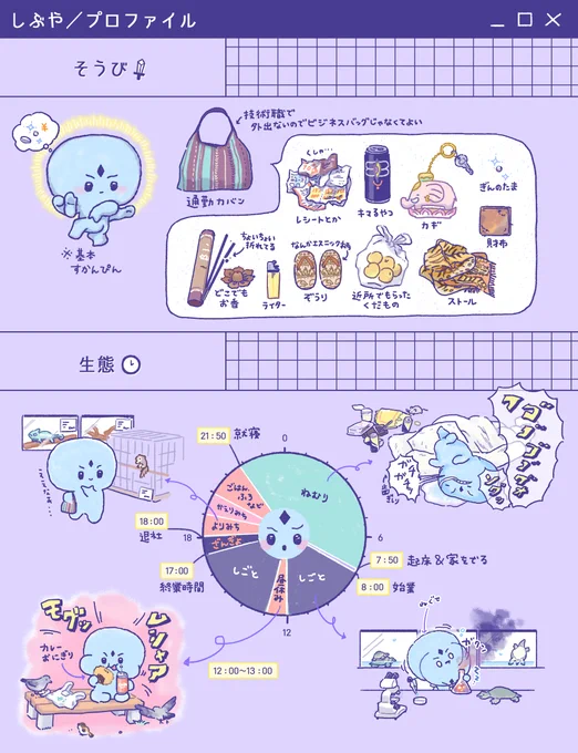 ✞ プロファイルまとめ ✞(2/2)

💥しぶや  伸縮自在の青い破壊神 
💞ぜうす  ウーパールーパーみたいなやつ

#キャラクター #オリキャラ #一次創作 
#オリジナルイラスト #OC #インド神話 
#ギリシャ神話 #神話 #社会人 #バッグの中身 