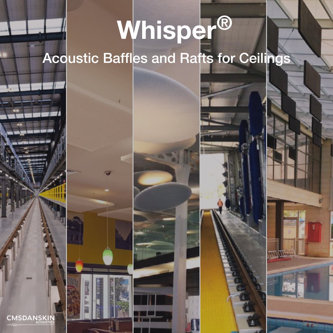 CMSDanskin's tweet photo. Whisper®
Acoustic Baffles and Rafts for Ceilings
An ideal sound absorption solution for factories, hospitality, public buildings, recreation, construction, industrial enclosures and transport.

Download our Whisper® Application Photobook - https://t.co/7pDmcbW5DP

For more information visit our website - https://t.co/Am3SAmFxuD