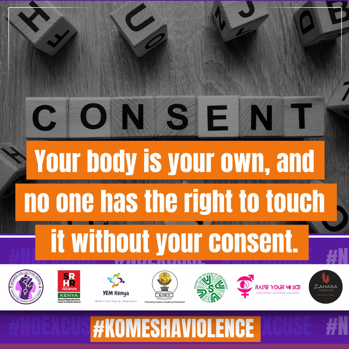 GraceM_Njeru's tweet photo. Consent is sexy #NotYourObject 
My Body My Rules! No one else's #NotATarget  #KomeshaViolence
@YEMKenya 
@Zamara_fdn 
@CSA_Kenya 
@WomenCo_KE 
@Kmet_Kenya 
@KenyaSRHR
@RaiseYourV_oice 
@kelinkenya 
@WomenCO_KE
@NairoBits_Trust https://t.co/Tt61w2SQvY