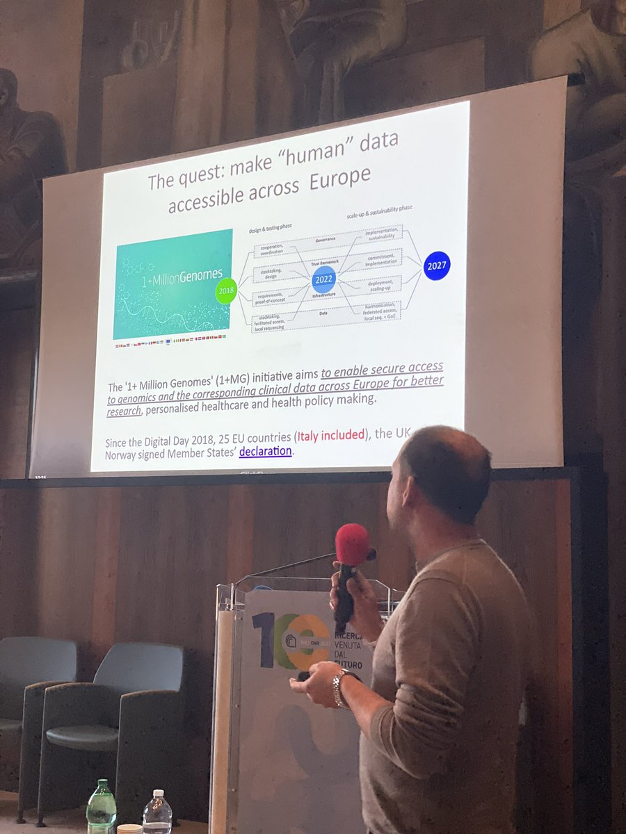 The journey through ELIXIR-IT communities progresses to the Federated Human Data Community, illustrated by Matteo Chiara at the ELIXIR-IT All Hands Meeting.
#humandata #AHM