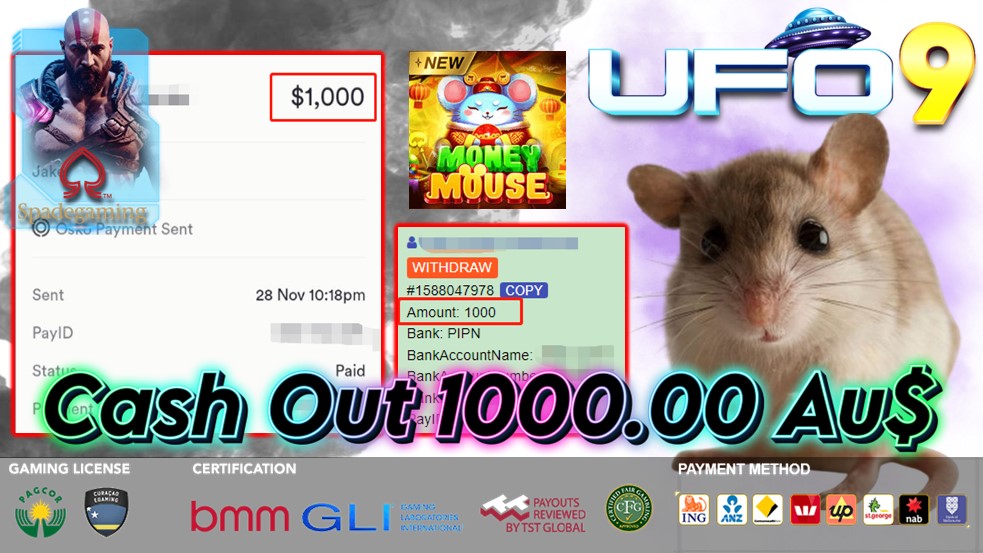 UFO9asia's tweet photo. 👽UFO9 Player Winning
🪙Deposit➡️$ 50.00 AUD 
🪙Withdraw➡️$ 1000.00 AUD 
⭐️Game➡️ Spadegaming
⭐️Name➡️Money Mouse 
 ➖➖➖➖➖➖➖➖
What you Waiting For ? Register Your Lucky ID and Get A BIG Win Now !❤️❤️❤️
🌈Register ID➡️ https://t.co/dg5TkZDvDQ https://t.co/K2B4GIs6bV