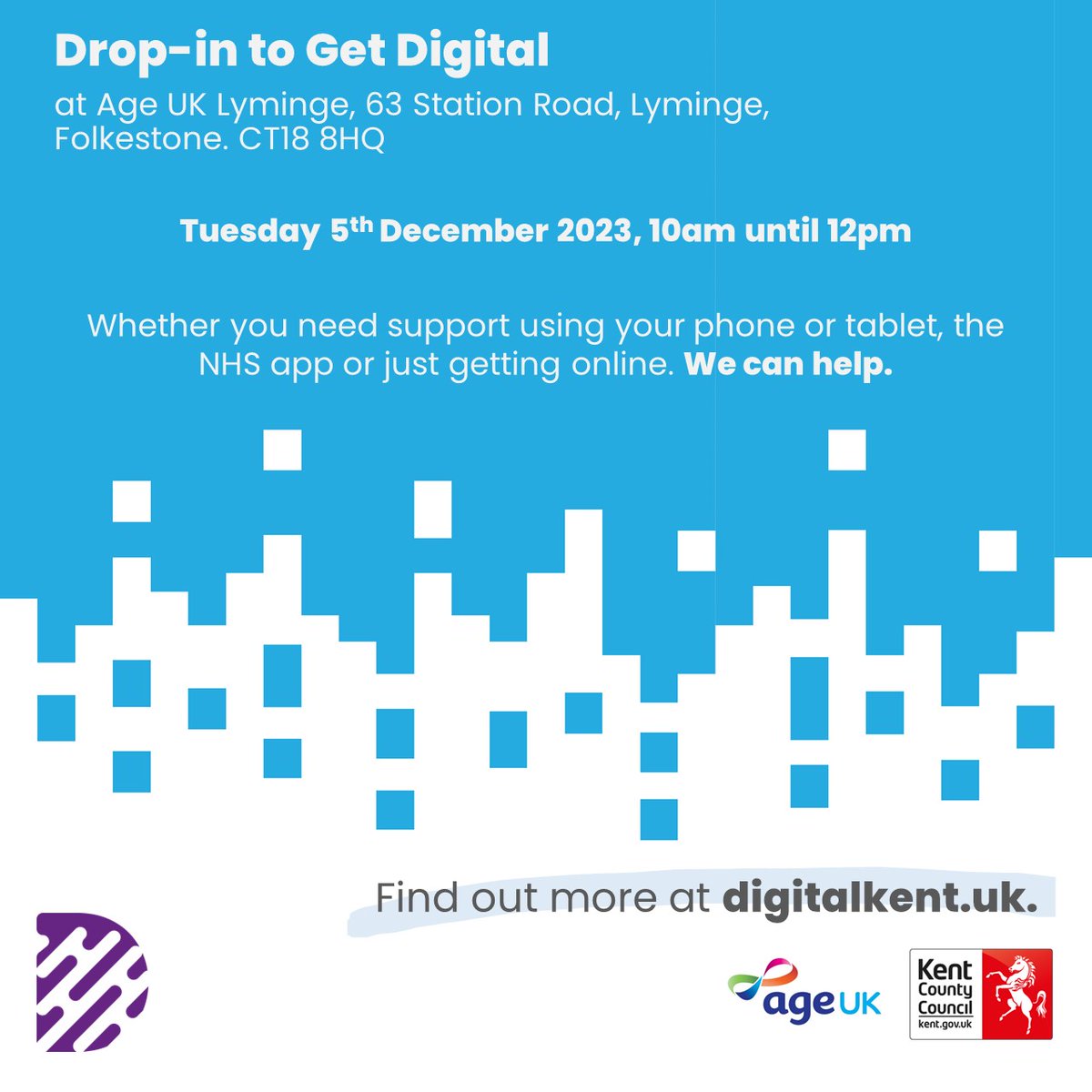 Come along or let your loved ones know of our Drop-in Get Digital session, helping with all things to do with your phones, Ipads and tablets.
#digitalsupport
#ageuklyminge