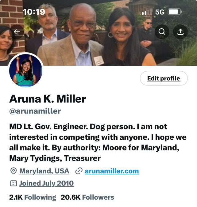 Maryland Lt. Governor Aruna Miller is a thoughtful and accomplished leader whom I am privileged to know and respect.