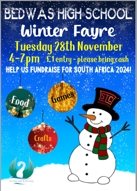 bedwashighsch's tweet photo. Reminder that we have a huge fantastic Winter Fayre taking place in school this Evening, 4-7pm!!
Lots of fun stalls for children but also lots of craft and business stalls to get all your Christmas shopping done. Free raffle ticket on entry with some amazing prizes on offer!! https://t.co/kiXnU73VD3